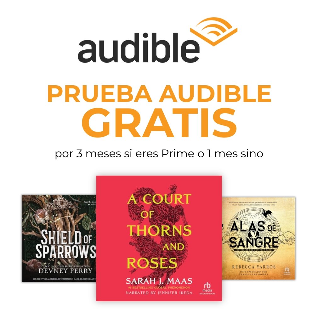Prueba Audible Gratis. 90 dias si eres usuario de Prime o 30 dias sino.